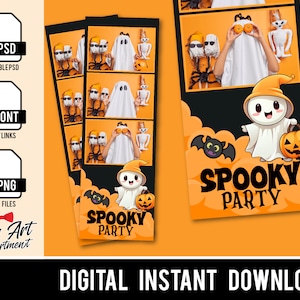 Cute Halloween Party Photo booth 2x6 Template