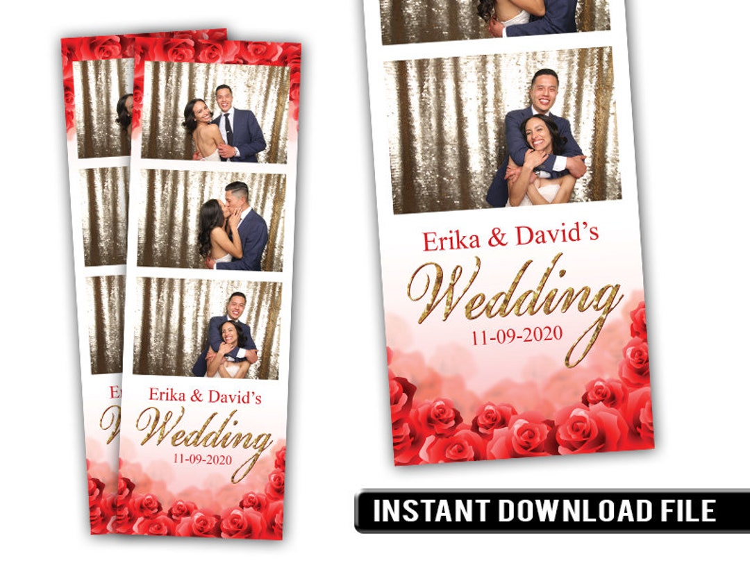 Red Roses Photo Shop Red Roses Photo Booth Template, Wedding Photo Booth Template, Floral ...