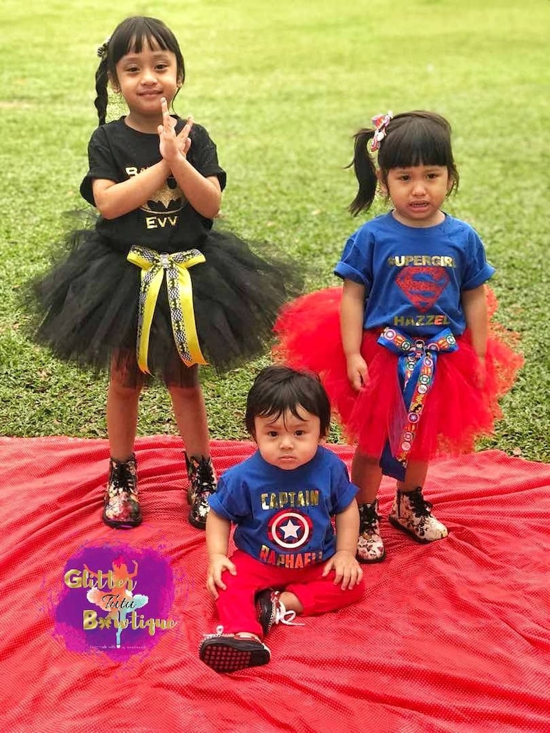 6Years Old Superhero Birthday Outfit Birthday Costume Birthday Dress DCComics Supergirl Red Tutu Skirt with Superman Top Set for 1Year