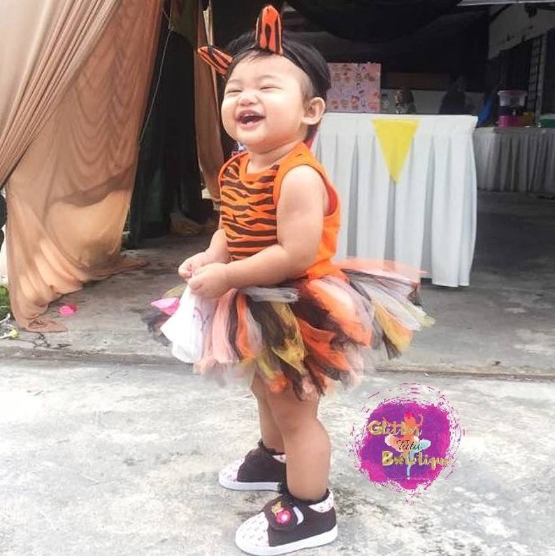 Tiger Onesies Orange Shirt Black Stripes Romper Animal T-Shirt Glitter Top for Girls and Boys Age 1-6 Years Old Baby Infant Toddler Kids