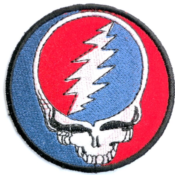 Vintage Grateful Dead Skull Logo Round Sew On Embroidered Patch