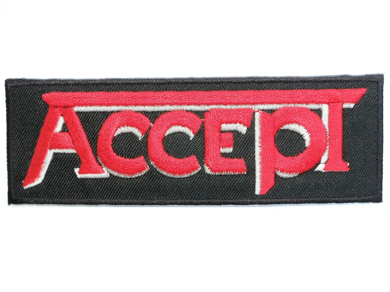 ACCEPT Iron On Sew On Embroidered Badge Patch 4.6x1.5