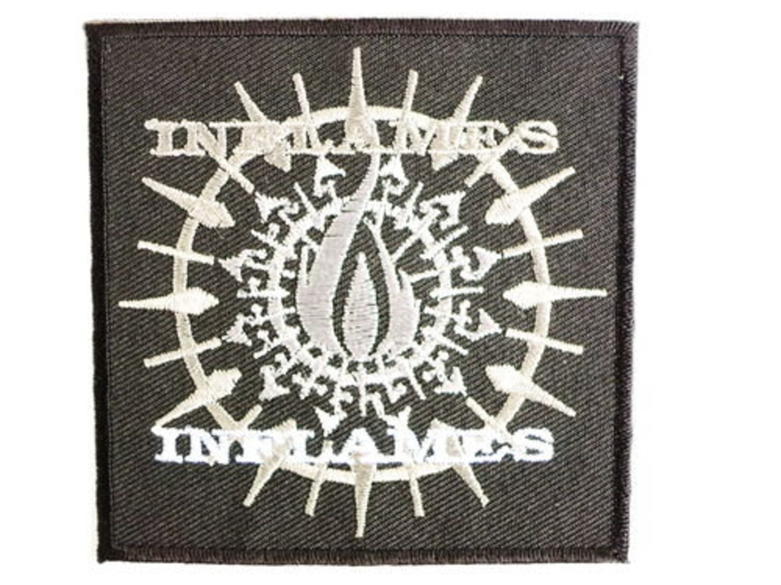 In Flames Iron On Sew On Embroidered Patch 3x3 Etsy
