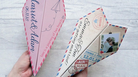 Paper Plane Save The Dates Destination Weddings Fun Etsy