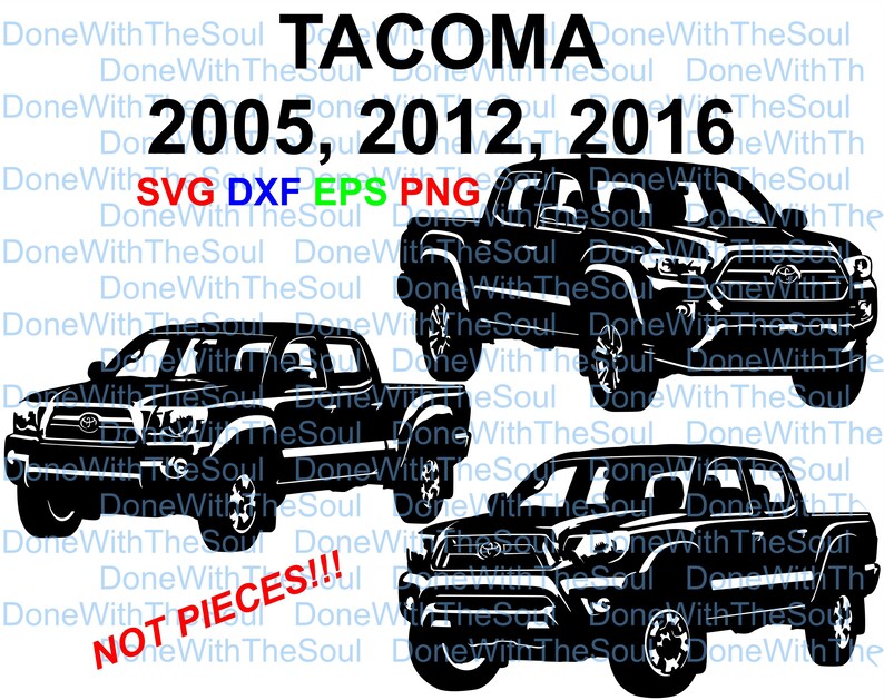 Tacoma svg 2005 2012 2016 Tacoma pickup Car vector | Etsy