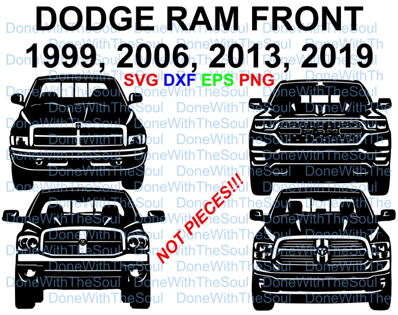 Download Dodge Ram Front 1999 2019 Car vector Dodge pickup | Etsy