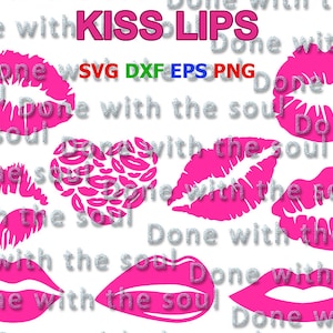 Kiss svg - Kiss lips svg - Kiss cut files - Lips cut files - Love kiss - Mouth svg - Lips clip art - Cutting files - Vector file - SvgEpsDxf