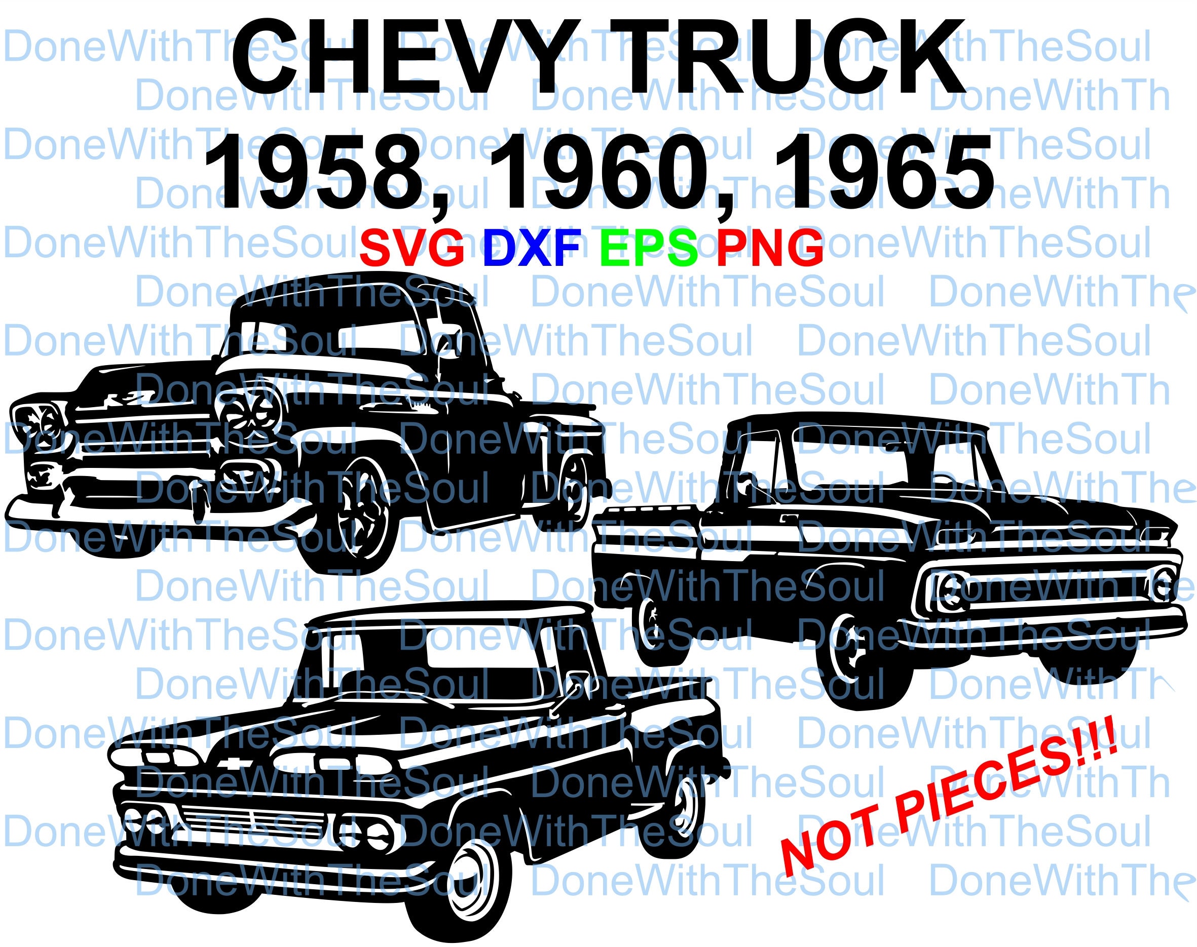 Chevy Truck 1958 1960 1965 Chevy Pickup Cutting Files Etsy
