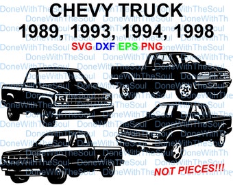 Chevy truck 1989 1993 1994 1998 - Chevy pickup - Car Digital - Cutting file - Car vector - Chevy vector - S10 - Cheyenne - Instant Download