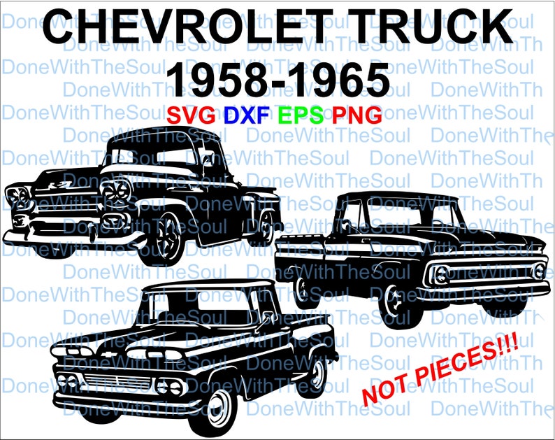 Chevy Truck 1958 1965 Chevy Pickup Car Digital Car Etsy