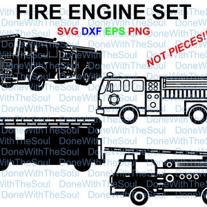 Fire engine Set - Fire truck - Fire svg – Fire truck svg - Car vector - Cutting files - Cut file - Car svg - Svg dxf eps - Instant download