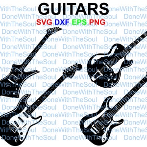 Chitarra elettrica - Chitarra svg - Vettore chitarra - File di taglio chitarra - Strumenti musicali - Svg eps dxf - File di taglio - File tagliati digitali