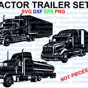 Tractor Trailer Set 2 Semi Trailer Svg Sleeper Truck Etsy Singapore