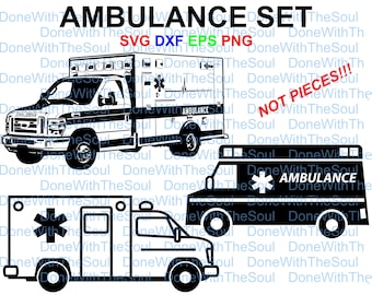 Ambulance Set - Ambulance truck - Medical svg - Car vector - Cutting files - Emergency - Cut file Car svg - Svg dxf eps - Instant download