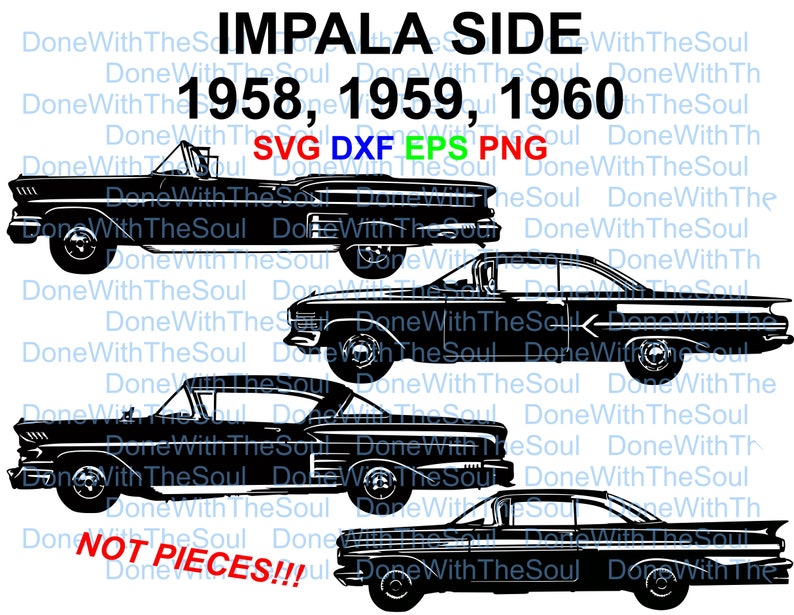Download Impala side 1958 1959 1960 Chevy impala Muscle car | Etsy