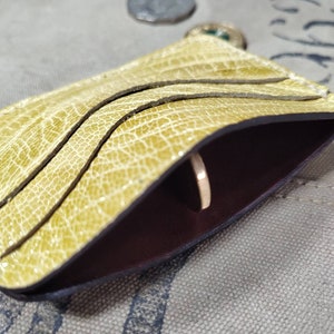 Genuine Ostrich Leather Cardholder, Wallet, Yellow/Beige, #006