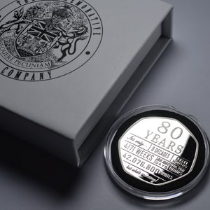80. Geburtstag Silber Gedenkfeier in Geschenkbox. Geschenk Herzlichen Glückwunsch. Feiern 80 Jahre Achtzigster Opa / Oma / Mutter / Vater