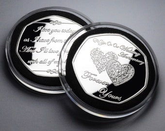For You On Our WEDDING ANNIVERSARY .999 Silver Commemorative in Capsule. Forever Yours. Husband/Wife. Gift/Present