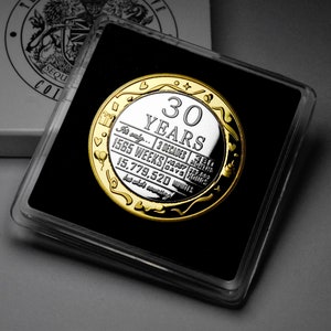 30. Geburtstag Dual Metal Silber & 24 Karat Gold Gedenkfeier in Geschenk- / Präsentations-Etui. Party/Ideen/Geschenk/Geschenk. Sohn/Tochter 30 Jahre