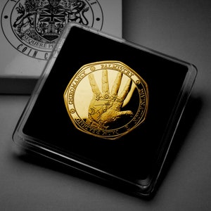 Chiromanzia commemorativa in oro 24 ct in confezione regalo. Lettura della mano, Divinazione, Chiromanzia. Regalo. Fortuna/fortuna. Abbraccia il tuo destino.