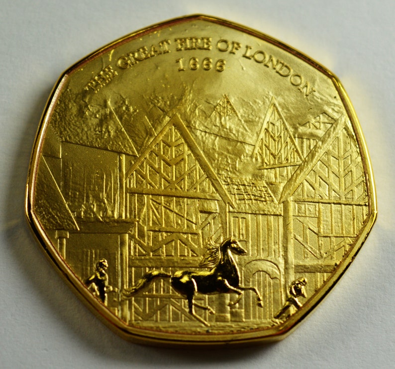 The Great Fire of London 1666 24ct Gold Commemorative Coin for Etsy UK