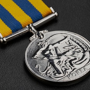 Full Size Replica QUEEN&#39;S KOREA MEDAL. Silver. Korean War Service/Campaign 1950. Reproduction/Copy