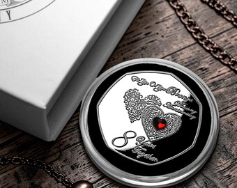 On Your 8th BRONZE WEDDING ANNIVERSARY Commemorative Coin. Gem. Gift Box. Silver. 8 Years of Marriage. Gift/Present for Couple Husband/Wife