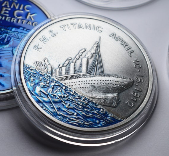 RMS TITANIC Wreck/heritage Silver Commemorative With Blue Enamel