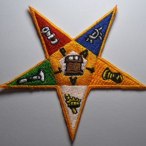 Large MASONIC Sew/Iron on Embroidered Patch. Order of the Eastern Star. Masons/Freemasonry/Freemasons/Order/Lodge 80mm