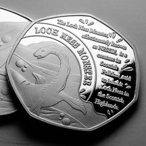 MOSTRO DI LOCH NESS Argento Commemorativo. Nessie/Scozia/Scozzese. Mito/Leggenda/Mitico/Creatura Fantasia/Magia. Regalo/presente/ricordo