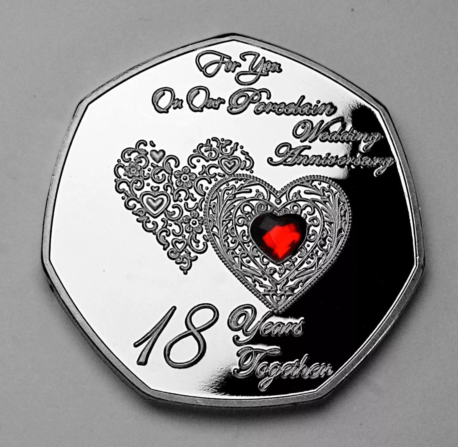 For You on OUR 18th PORCELAIN Wedding Anniversary Silver Commemorative ...