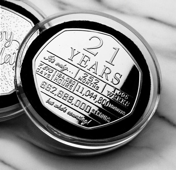 21st Birthday Silver Commemorative. In Capsule. Gift/Present Son/Daughter Party/Celebration/Ideas Celebrating 21 Years Twenty One.