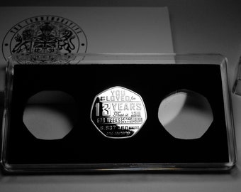 13th Birthday Silver Commemorative in Gift/Presentation Case. Gift/Present/Party/Ideas. Celebrating 13 Years Son/Daughter/Grandson