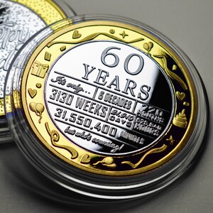 thumbnail image 2 of 80th Birthday Dual Metal Silver & 24ct Gold Commemorative Coin – Display Case Included 2 of 4