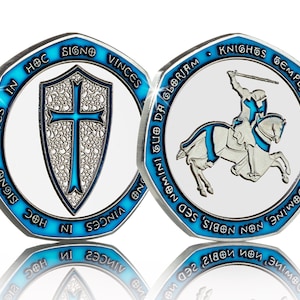 Masonic Knights Templar .999 Silver Commemorative with Blue Enamel. Freemasonry/Masons/Freemasons Lodge/Order
