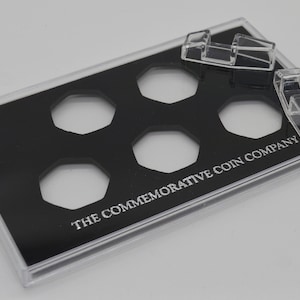 The Commemorative Coin Company Free Standing Acrylic Glass 50p Presentation/Display Case/Stand (5 coin spaces)