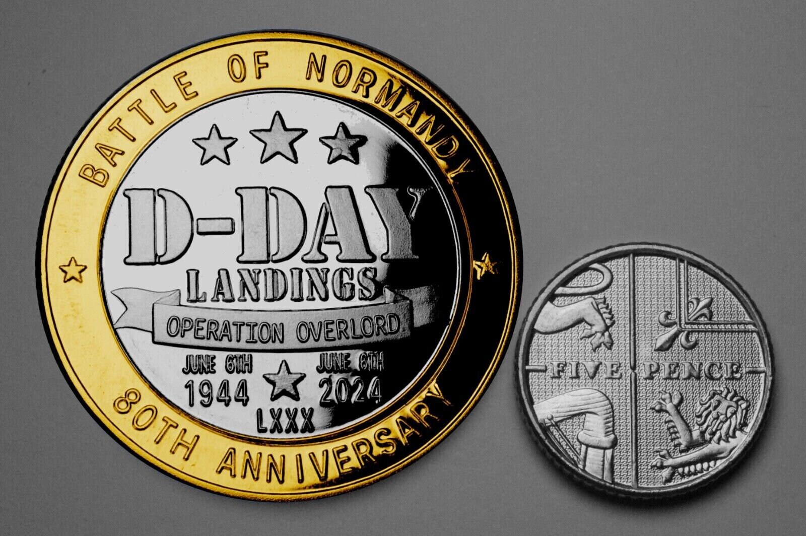 D-DAY 上陸作戦 80 周年記念および 1939-1945 スター メダル セット 賞