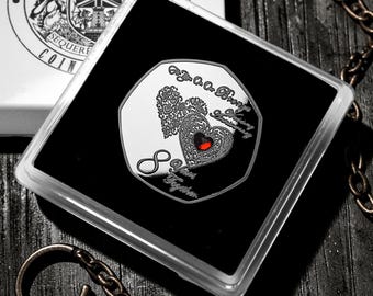 On Our 8th BRONZE WEDDING ANNIVERSARY Commemorative Coin. Gem.  Silver. Gift Case. 8 Years of Marriage Gift/Present for Partner/Husband/Wife