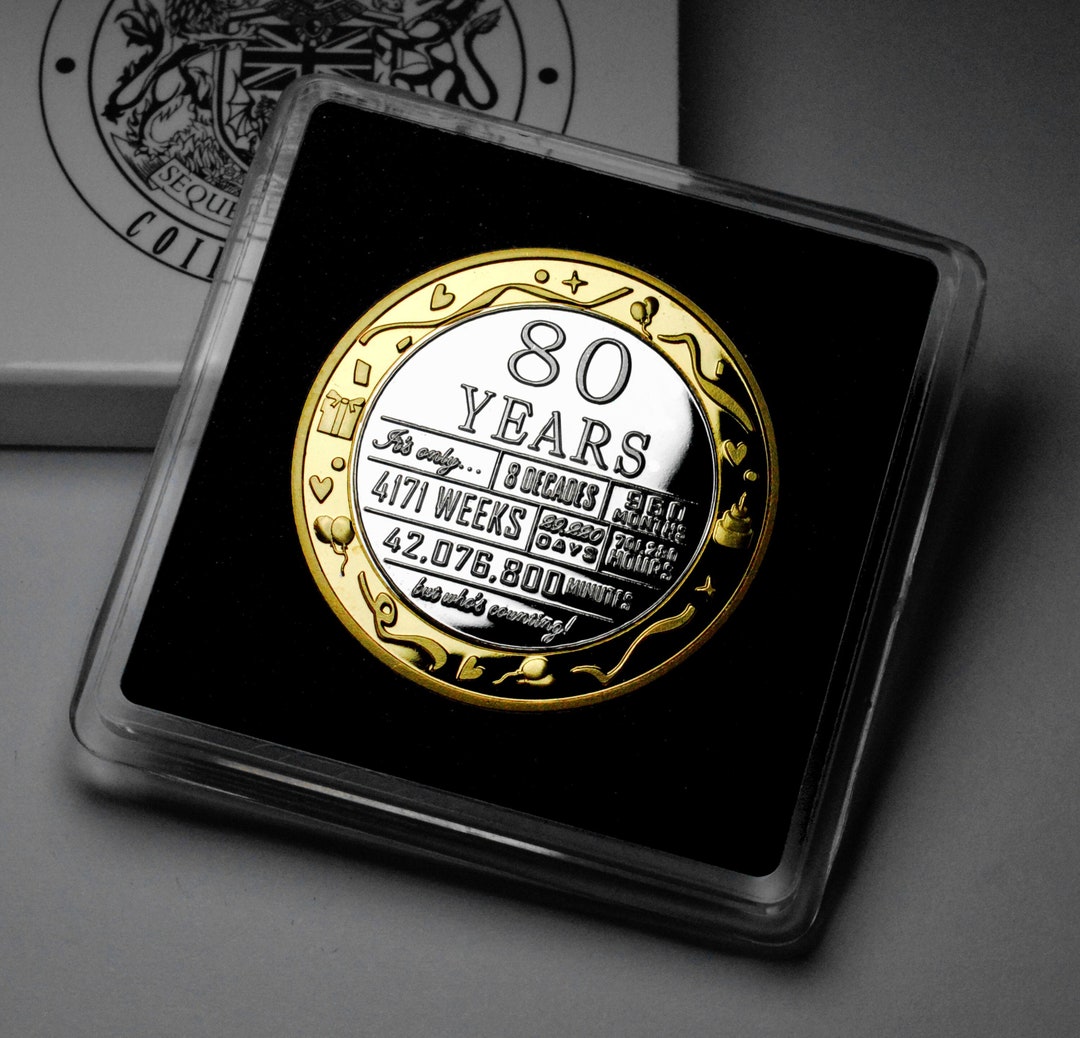 80th Birthday Dual Metal Silver &amp; 24ct Gold Commemorative in  Gift&frasl;presentation Case. Party&frasl;ideas&frasl;gift&frasl;present. Mum&frasl;dad&frasl;friend 80 Years -  Etsy