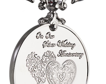 Medalla del 25 aniversario de bodas de plata por servicio prolongado/distinguido y valentía en el campo. Regalo/Presente Esposo/Esposa/Pareja
