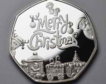 FELIZ NAVIDAD .999 Conmemorativa de Plata. Regalo de Papá Noel/Presente/Media/Árbol de Navidad/Festivo