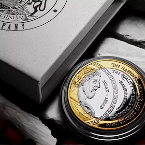Marcus Aurelius Stoic/Stoicism Dual Metal Silver & 24ct Gold Commemorative Coin. Gift/Presentation Box. Token/Memento Gift/Present