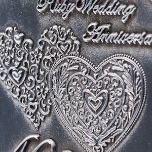 Our 40th Ruby Wedding Anniversary Medal for Long/Distinguished Service and Bravery in the Field. Gift/Present Husband/Wife 40 Years. Silver image 6