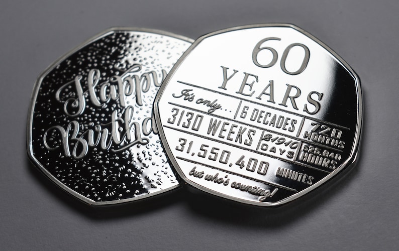 60th Birthday Silver Commemorative in Capsule. Gift/Present Congratulations/Party/Celebration/Ideas Celebrating 60 Years Sixty Sixtieth image 7