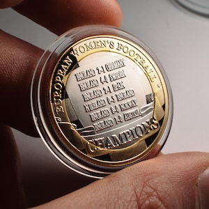 European Football Championships 2022 Silver & 24ct Gold Dual Metal Commemorative. England Ladies/Women Europe/Champions, Lioness/ Lionesses