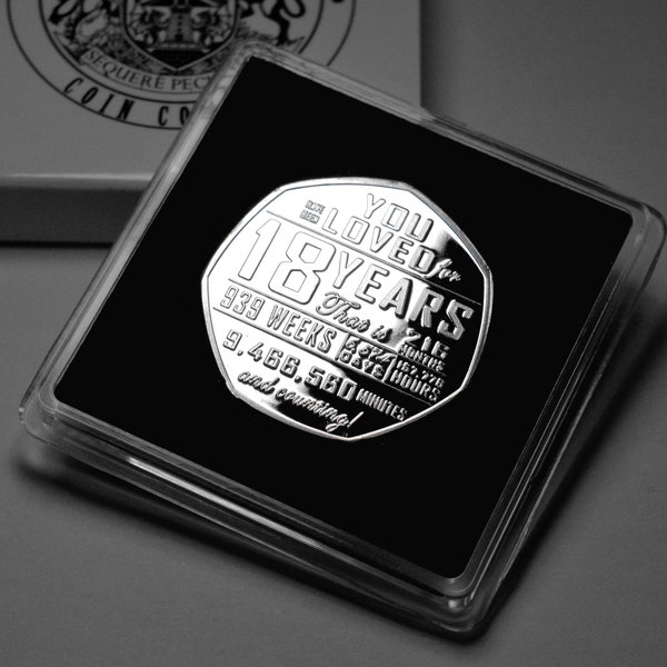 18th Birthday Silver Commemorative in Hard Gift Case. Gift/Present Congratulations/Party/Celebration/Ideas Celebrating 18 Years
