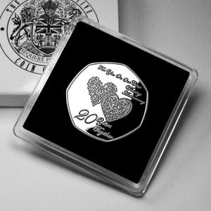 Para ti, en nuestro 20.° aniversario de bodas en China, caja de regalo conmemorativa de plata. Regalo/presente/ficha para esposo/esposa/pareja por sus 20 años juntos