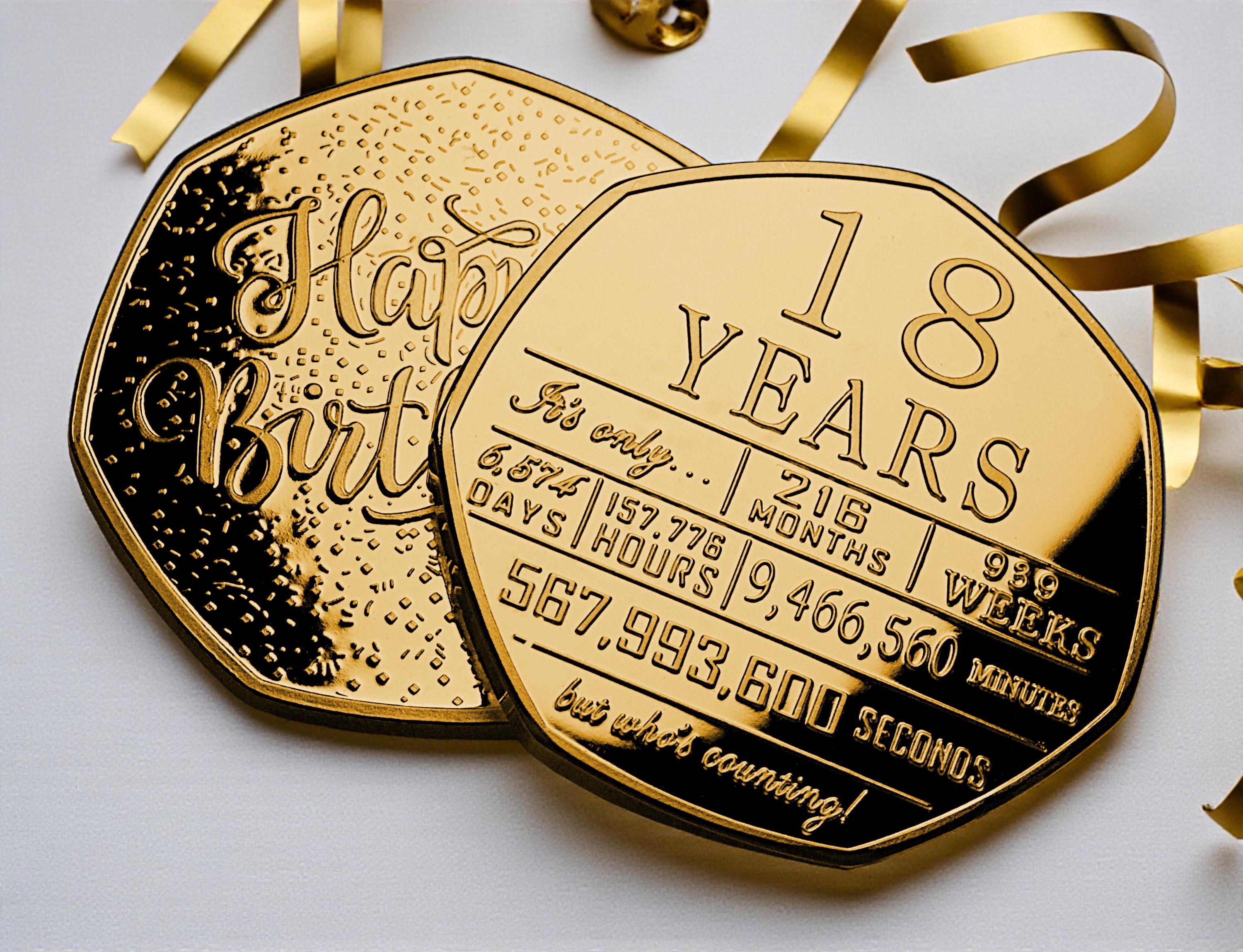 専用③ 18th Birthday 24ct Gold Commemorative Coin in Capsule. Celebrating