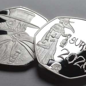 I SURVIVED 2020 .999 Silver Commemorative. Gift/Present/Novelty/Memento/Coin Plague Doctor