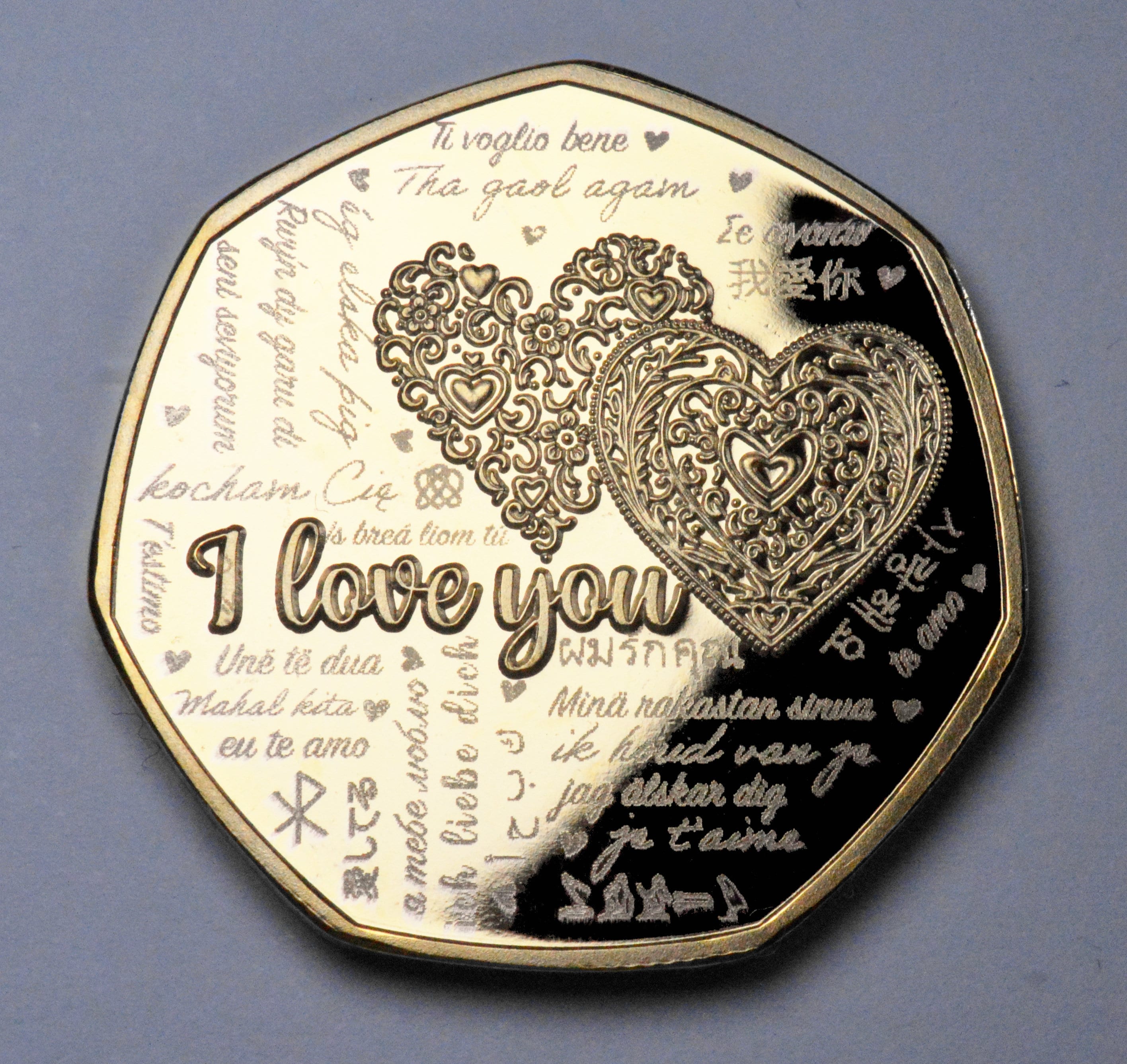 Happy Valentine&#39;s Day &#39;I Love You&#39; 24ct Gold Commemorative in Capsule. Husband/Wife/Girlfriend/Boyfriend/Partner Gift/Present